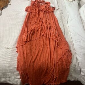 Free People Orange Maxi Dress